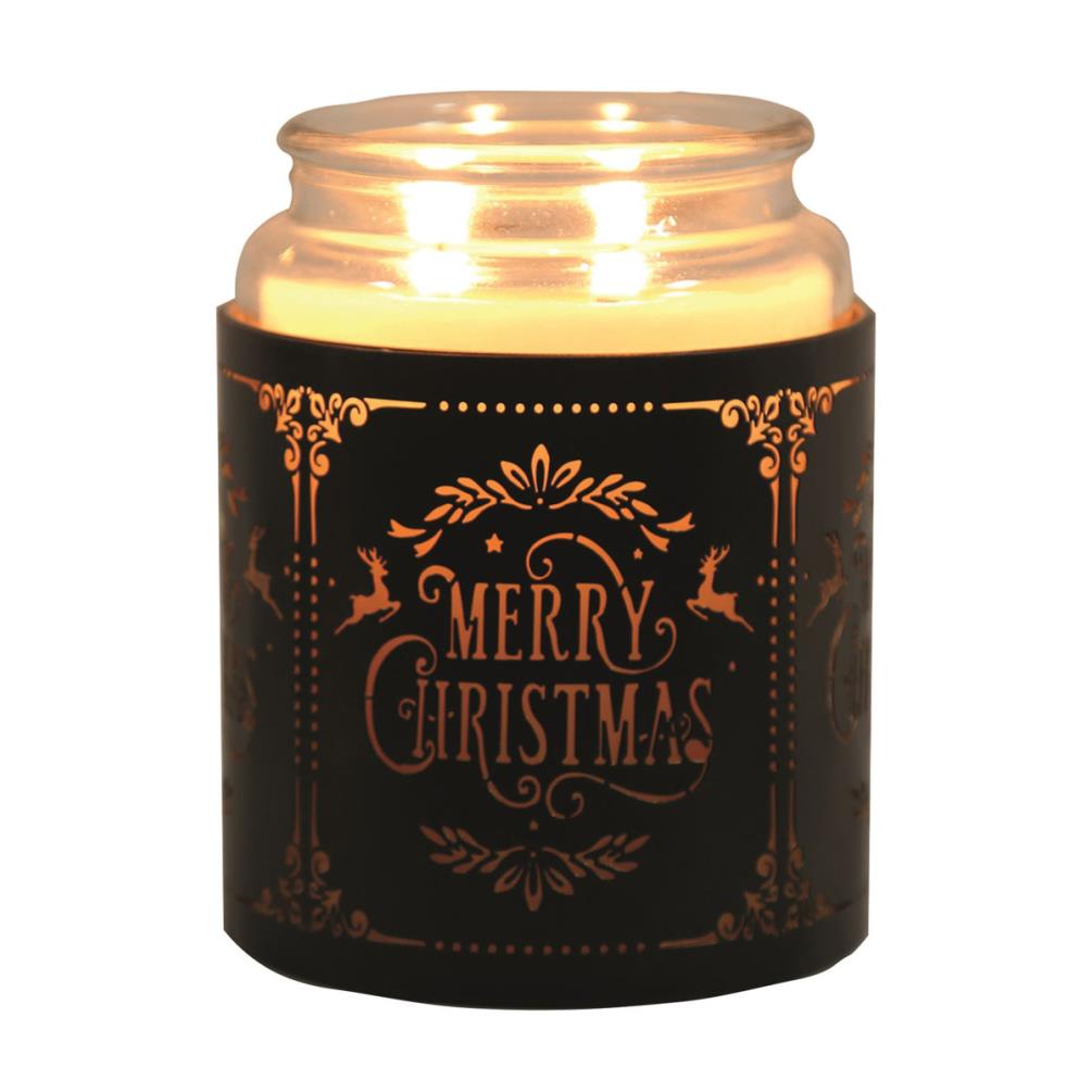 Aroma Black Merry Christmas Jar Sleeve & Wax Melt Warmer Extra Image 1